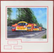 MOTOR RACING - NICHOLAS WATTS - LIMITED EDITION PRINT WITH AUTOGRAPHS