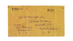 MAHATMA GANDHI - (1869-1948) - HANDWRITTEN ENVELOPE