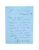 MILITARY HISTORY - FIELD MARSHALL CLAUDE AUCHINLECK - LETTER