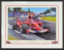 FORMULA ONE - NICHOLAS WATTS & MICHAEL SCHUMACHER - SIGNED PRINT