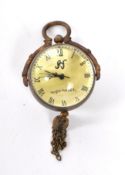SMALL 20TH CENTURY BRASS CASED GLASS BALL CLOCK