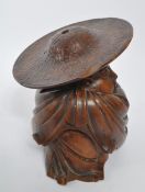 VINTAGE 20TH CENTURY CARVED WOOD JAPANESE FIGURE