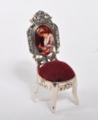 STERLING SILVER FRENCH SALON CHAIR PIN CUSHION