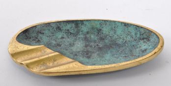 FRANZ HAGENAUER - 1950S AUSTRIAN ELLIPTICAL BRASS ASHTRAY