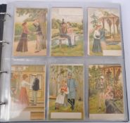 COLLECTION EARLY 20TH CENTURY ROMANCE RELATED POSTCARDS