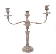 EARLY 20TH CENTURY LARGE SILVER PLATED TWO ARM CANDELABRA