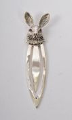 20TH CENTURY STERLING SILVER HARE HEAD BOOKMARK