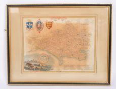 THOMAS MOULE - 19TH CENTURY MAP OF DORSETSHIRE ENGLAND