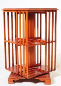 VINTAGE 20TH CENTURY YEW WOOD REVOLVING BOOKCASE