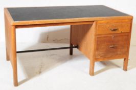 CIRCA 1960S MID CENTURY LARGE OAK WRITING OFFICE DESK