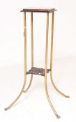 VICTORIAN BRASS & MAHOGANY JARDINIERE TORCHERE PLANT STAND