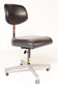 TAN-SAD - MID CENTURY 1970S LEATHERETTE & CHROME SWIVEL CHAIR