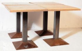 SET OF FOUR CONTEMPORARY ELM BEER GARDEN BISTRO TABLE