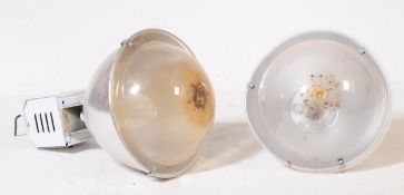 PAIR LARGE 20TH CENTURY INDUSTRIAL ALUMINIUM PENDANT SHADES