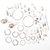 COLLECTION OF SILVER EARRINGS AF & PIERCING JEWELLERY