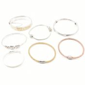COLLECTION OF SILVER BANGLES & BRACELETS