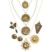 COLLECTION OF DAMASCENE JEWELLERY