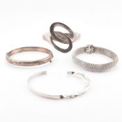 COLLECTION OF SILVER BANGLES & BRACELETS