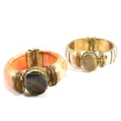TWO VINTAGE INDIAN CUFF BANGLE BRACELETS