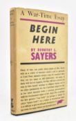 SAYERS, DOROTHY L. 1940 BEGIN HERE SCARCE WAR-TIME ESSAY