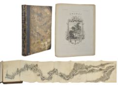 LONDON TOPOGRAPHY. 1835 TOMBLESON'S MAP OF THE THAMES