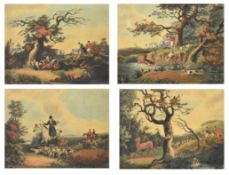 AFTER DEAN WOLSTENHOLME - FOUR HUNTING AQUATINTS