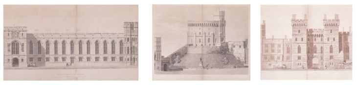 WINDSOR CASTLE - COLLECTION OF THREE LARGE STEEL ENGRAVINGS