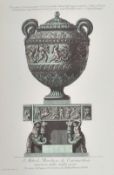 AFTER PIRANESI - HAND COLOURED CLASSICAL VASE ENGRAVING
