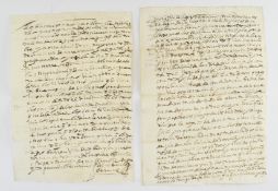 TWO 17TH CENTURY SPANISH MANUSCRIPT LETTERS