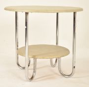 BAUHAUS - MID CENTURY 1970S CHROME TWO TIER COFFEE TABLE