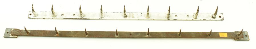 TWO 20TH CENTURY CAST IRON MEAT HOOK COAT RACKS