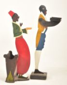 TWO 20TH CENTURY HAND PAINTED NOVELTY DUMBWAITERS