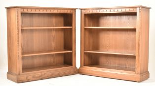ERCOL - MURAL RANGE - TWO 1980S GOLDEN DAWN ELM BOOKCASES