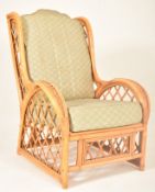 MID 20TH CENTURY BAMBOO RATTAN CONSERVATORY ARMCHAIR