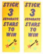 VINTAGE 1970S ACRYLIC FUNFAIR DARTS SIGNS