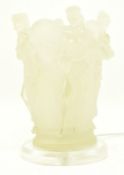 VINTAGE LALIQUE STYLE FROSTED GLASS LOOK RESIN TABLE LAMP