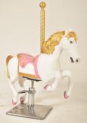 1940S HAND CARVED WOODEN CAROUSEL HORSE FIGURE