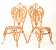 PONS LEYVA - PAIR OF SPANISH BAMBOO & WICKER CHAIRS