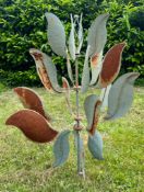 PAINTED METAL ARTICULATED GARDEN / PATIO WIND SCULPTURE