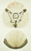 1930S VINTAGE ODEON CLAM SHELL CEILING LIGHT & A WALL LIGHT