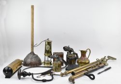 SIXTEEN ASSORTED TOOLS - BLOW TORCH / SPRAYERS / DRILL