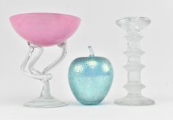 THREE VINTAGE GLASS CENTREPIECES - T. SARPANEVA & GLASFORM