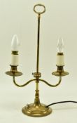 VINTAGE MID CENTURY DOUBLE ARM BRASS TABLE CANDELABRA LAMP