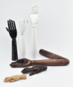 SIX VINTAGE 20TH CENTURY & LATER WOODEN ARTICULATED HANDS