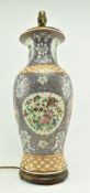 LARGE 20TH CENTURY CERAMIC FIGURINE AND FLORAL LAMP BASE