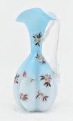 VICTORIAN BLUE AND WHITE CASED GLASS 