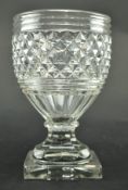 EARLY 19TH CENTURY ANGLO - IRISH CUT GLASS CENTREPIECE VASE