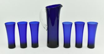 BRISTOL BLUE GLASS STYLE - 20TH CENTURY LEMONADE SET