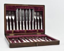 EDWARDIAN SILVER PLATER WALKER & HALL CUTLERY CANTEEN