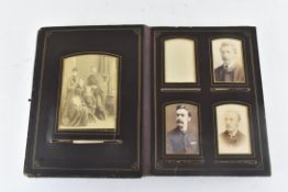 CIRCA 1860 VICTORIAN PHOTOGRAPH ALBUM OF CDV PORTRAITS